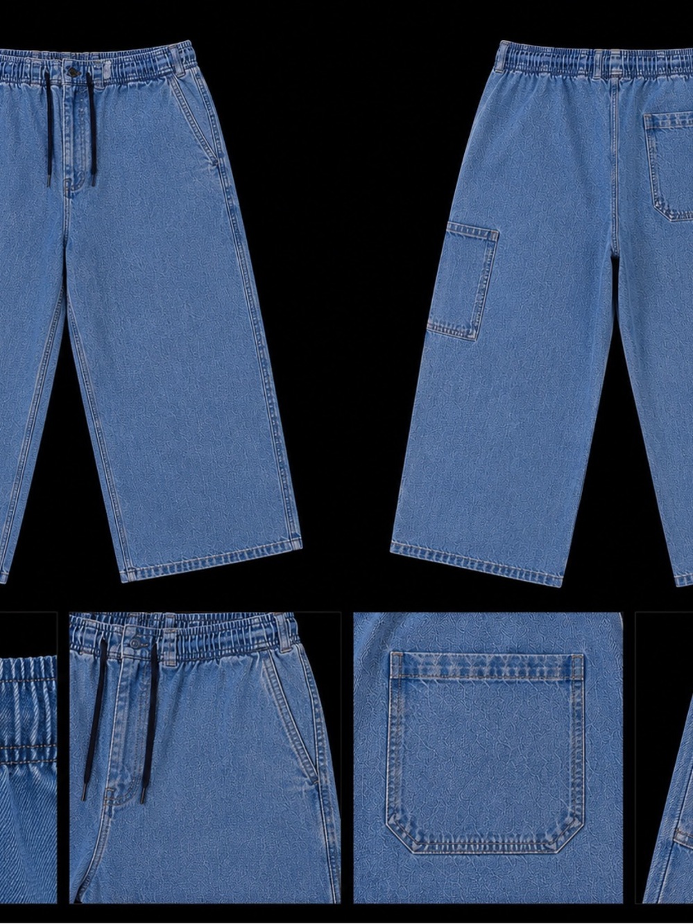 Nike Men's Relaxed Drawstring Jeans — Light Blue